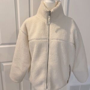 Gap cream sherpa jacket. Size M; but oversized and long. Cozy warm with poly